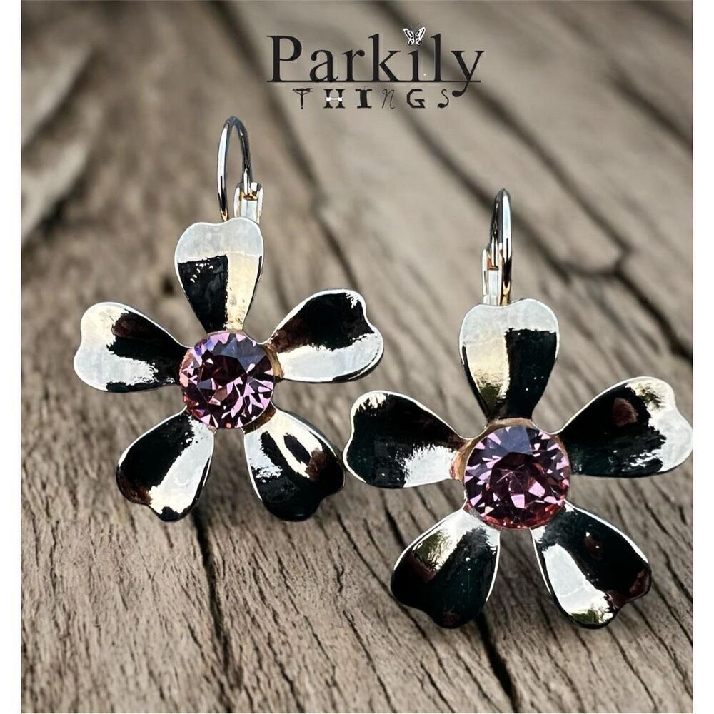 Handcrafted earrings with sparkly Aurora crystal